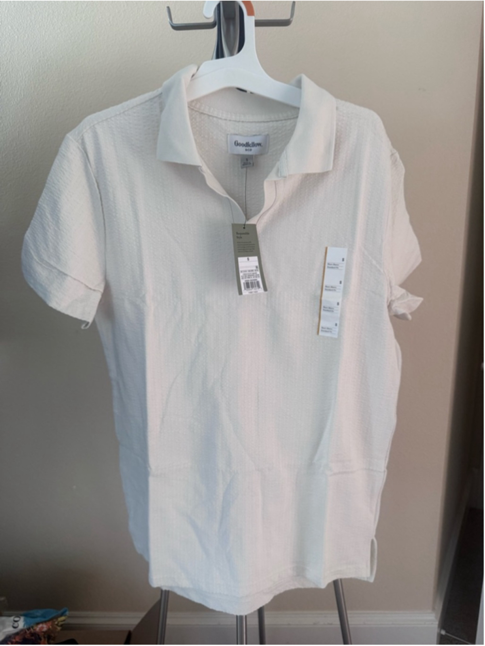 Men's Goodfellow & Co White Polo Shirt S